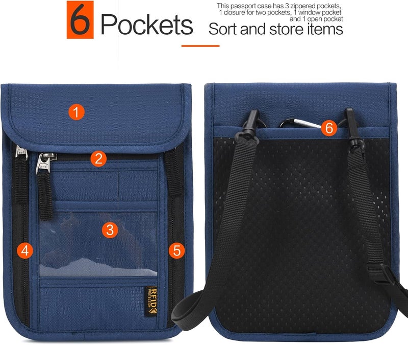 Arouselove Neck Wallet Lightweight RFID Blocking Waterproof Travel Pouch for Women Men - Image 3